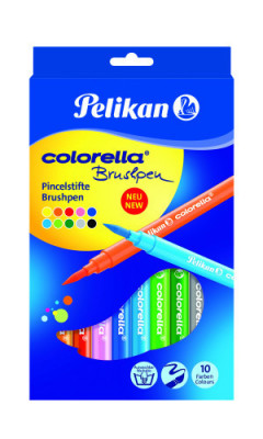 Carioca colorella super brush, set 10 culori, varf tip pensula foto