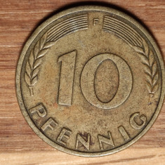 Germania 10 pfennig 1950 F - primul an de batere