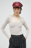 Abercrombie &amp; Fitch pulover femei, culoarea bej