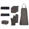 Set prosoape 15 piese manusi cuptor/suporturi oale negru bumbac