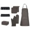 Set prosoape 15 piese manusi cuptor/suporturi oale negru bumbac