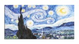 Tablou celebru pictat manual, Noapte instelata, 140x70cm ulei pe panza, reproducere Vincent van Gogh