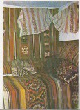 Carte Postala Bucuresti - Muzeul Satului, Interior Casa, Circulata, Muntenia Romania dupa 1918