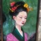 Pictura noua, tablou mare ulei cu o japoneza-SPIRIT NIPON, pictor roman consacrat