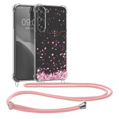 Bumper kwmobile pentru Samsung Galaxy S23 Plus, Silicon, Transparent/Roz, 60326.02 foto