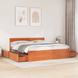 VidaXL Cadru de pat fără saltea, maro ceruit 180x200 cm lemn masiv pin