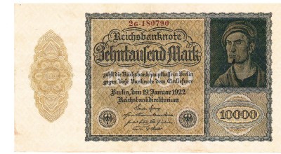 Germania 10 000 10000 Mark 1922 P-72 Seria 180790 foto
