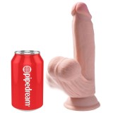 King Cock-Plus 3D Dildo cu Testicule Oscilante 15.2 cm Ten