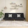 Canapea extensibilă cu 2 locuri, negru, material textil