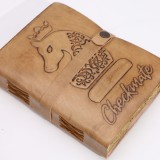 Agenda Jurnal din piele naturala cu pagini tip pergament - Sah mat