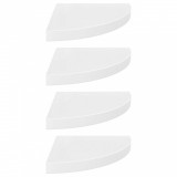 Coltare suspendate, 4 buc., alb extralucios, 35x35x3,8 cm, MDF