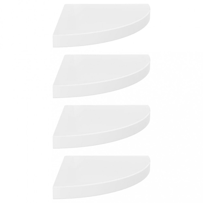 Coltare suspendate, 4 buc., alb extralucios, 35x35x3,8 cm, MDF