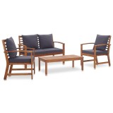vidaXL Set mobilier de grădină cu perne, 4 piese, lemn masiv de acacia 47284