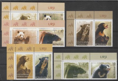 Fauna - Urși 2008, serie cu vinietă, LP 1799a, MNH foto