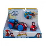 Set figurina si vehicul 2 in 1, Spidey and Amazing Friends, Miles Morales, Spidey And His Amazing Friends