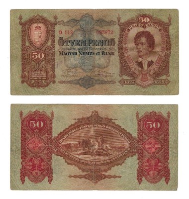 Ungaria 1932 - 50 pengo, circulata foto