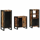 Set de mobilier pentru baie cu raft 3 pcs Lemn recuperat solid