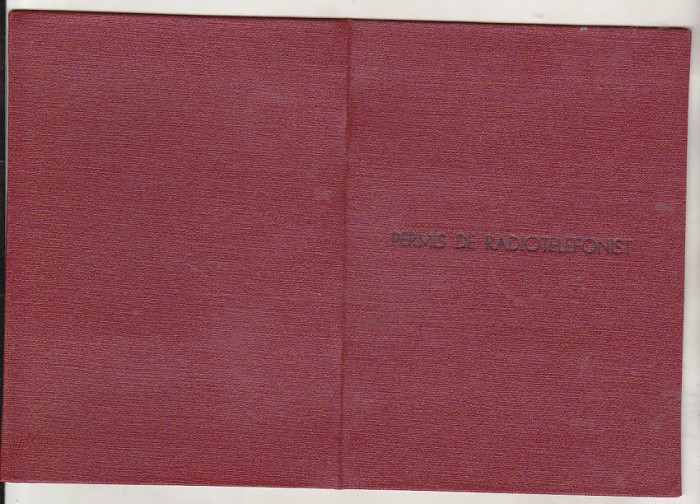 bnk div Permis de radiotelefonist - Slatina 1977