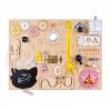 Placa senzoriala busy board, multiactivitati 3D, din lemn, 50 x 38 cm, pentru fetite