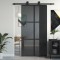 vidaXL U?a glisanta, negru, 102,5x205 cm, sticla securizata/aluminiu