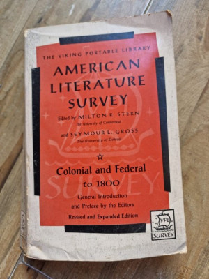 Milton R., Gross Seymour L. - American Literature Survey. Colonial and Federal to 1800 foto