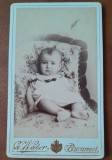 Fotografie tip CDV, bebelus, inceput de secol XX