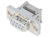 Mufă Mamă D-Sub 9 PIN pentru Cablu-Bandă IDC 1,27mm UNC 4-40
