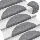 Cumpara ieftin Covorașe autocolante scări, 15 buc, 54 x 16 x 4 cm, gri deschis, vidaXL