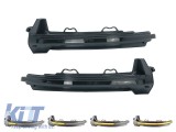 Semnale de &icirc;ntoarcere dinamice LED potrivite pentru oglinzile laterale ale Audi A4 B9 sedan, break, Allroad dupa 2015 UE si SUA cu baza fumurie, stang