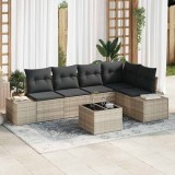 Cumpara ieftin Set de canapele pentru grădină cu pernă 6 pcs Gri deschis