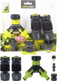 Set conectori si adaptoare furtun gradina, 6 piese, ProGarden , distribuitor Y, racorduri rapide si cuplaje