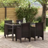 Scaune de grădină 4 pcs Maro Standard Polipropilenă