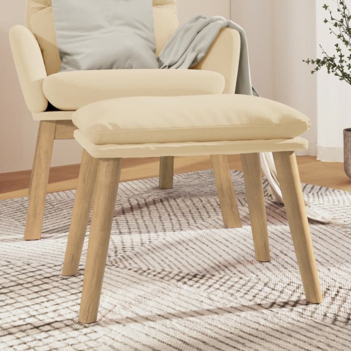 vidaXL Taburet, crem alb, 45x29,5x35 cm, catifea