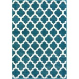 Covor Model Patratele 11158-140, Marime 80 x 150 cm, Albastru, Inaltime Fir 9 mm, Antialergic, Polipropilena, Living, Dormitor, Sufragerie, Birou
