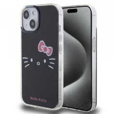 Husa pentru Apple iPhone 15, Hello Kitty, IML Kitty Face, Neagra