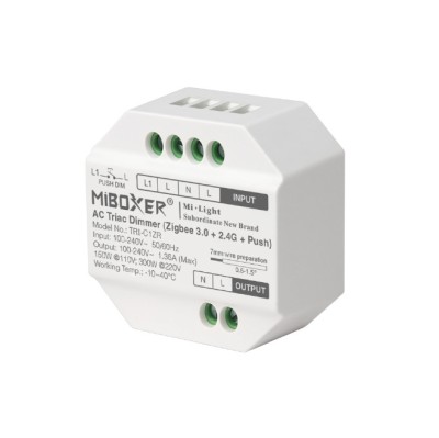Controller Dimmer Led AC Triac, Zigbee 3.0 + RF 2.4Ghz + Push, MiBoxer TRI-C1ZR foto
