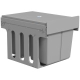 HOMCOM Cos de Gunoi Extractibil Sub Chiuveta 31L, 3 Recipiente Detasabile, Colectare Selectiva, Gri Deschis