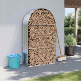 vidaXL Suport Bușteni Argintiu 120x45x210cm Oțel Galvanizat + Carlige Fixare