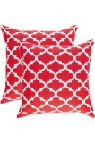 Set de 2 husă de pernă din p&acirc;nză de bumbac TreeWool Trellis Accent (40 x 40 cm, roșu)
