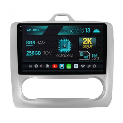 Navigatie Ford Focus MK2 (2004-2011), Clima automata, Android 13, X-Octacore 8GB RAM + 256GB ROM, 9.5 Inch - AD-BGX9008+AD-BGRKIT117 foto