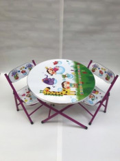 Masa rotunda si scaune pliabile pentru copii foto