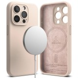 Husa pentru iPhone 15 Pro - Ringke Silicone Magnetic - Pink Sand
