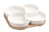 Cumpara ieftin Platou servire 4 compartimente, ceramica bambus 26 x 26 cm
