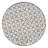 Farfurie Porțelan, Model Geometric, Culoare Bej Negru, Diametru 26.5 cm