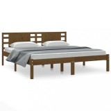 Cumpara ieftin Cadru de pat, maro miere, 200x200 cm, lemn masiv de pin