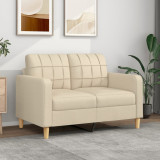 Canapea 2 locuri crem 120 cm textil Gossi, living relaxare, cadru metalic robust