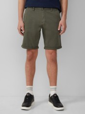 Q/S by s.Oliver Pantaloni scurti chino barbati, John, cu talie medie si croiala Regular fit, Verde inchis, W29
