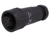 Mufă WA22 mamă PIN 7 6 PE IP67 10A 250V 9-10,5mm