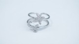 Cumpara ieftin Inel Reglabil din Argint 925 , zFluture E i Fundita, , Design pe Doua Randuri cu PavA de Zirconia, 2,8gr