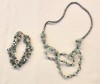 COLIER SI BRATARA VINTAGE CU HEMATITE SI AVENTURIN, LUCRATE MANUAL